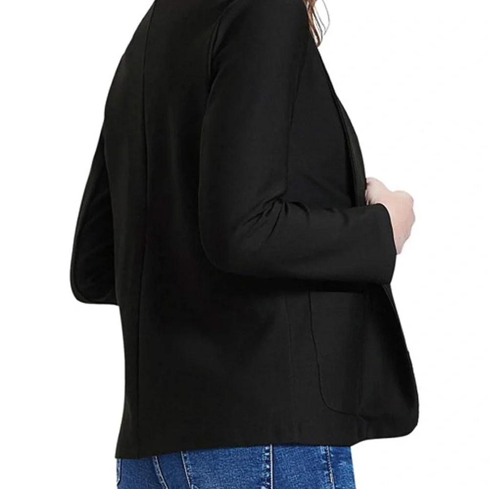 Kate Kasin Stretchy Casual Blazer – Black, Size XL (1-Button Closure) - Picture 4 of 14